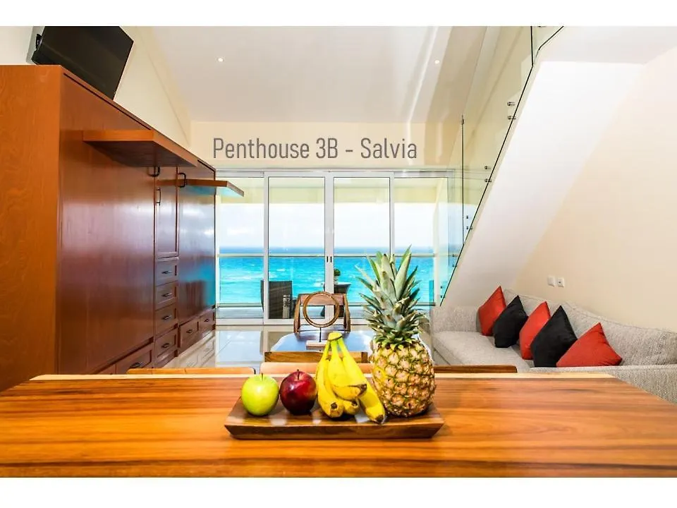 2 Story Oceanfront Penthouses On Cancun Beach! 0*,
